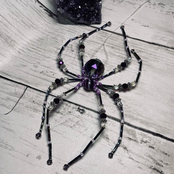 Hand Crafted Glass Crystal Prism And Purple Crazy Laced Agate S… - Picture 14 of 15